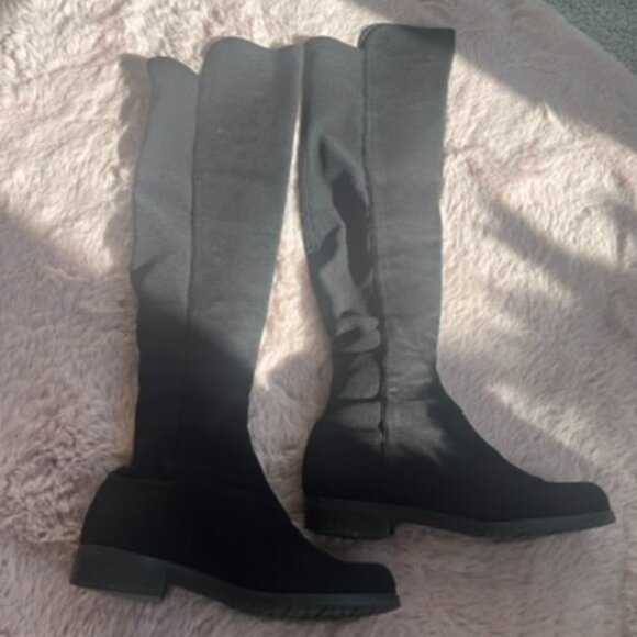 Stuart Weitzman Over-the-Knee 5050 Boot - Black Suede - Picture 2 of 2
